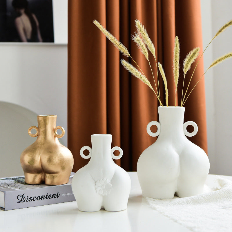 Nordic Human Body Ceramics Vases Beauty Room Decoration