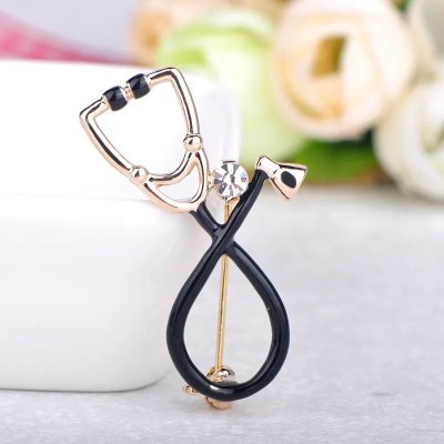 Creative Personality Doctor,Nurse Stethoscope Brooch, Medical Staff Work Badge Pin Cardigan Coat Accessories