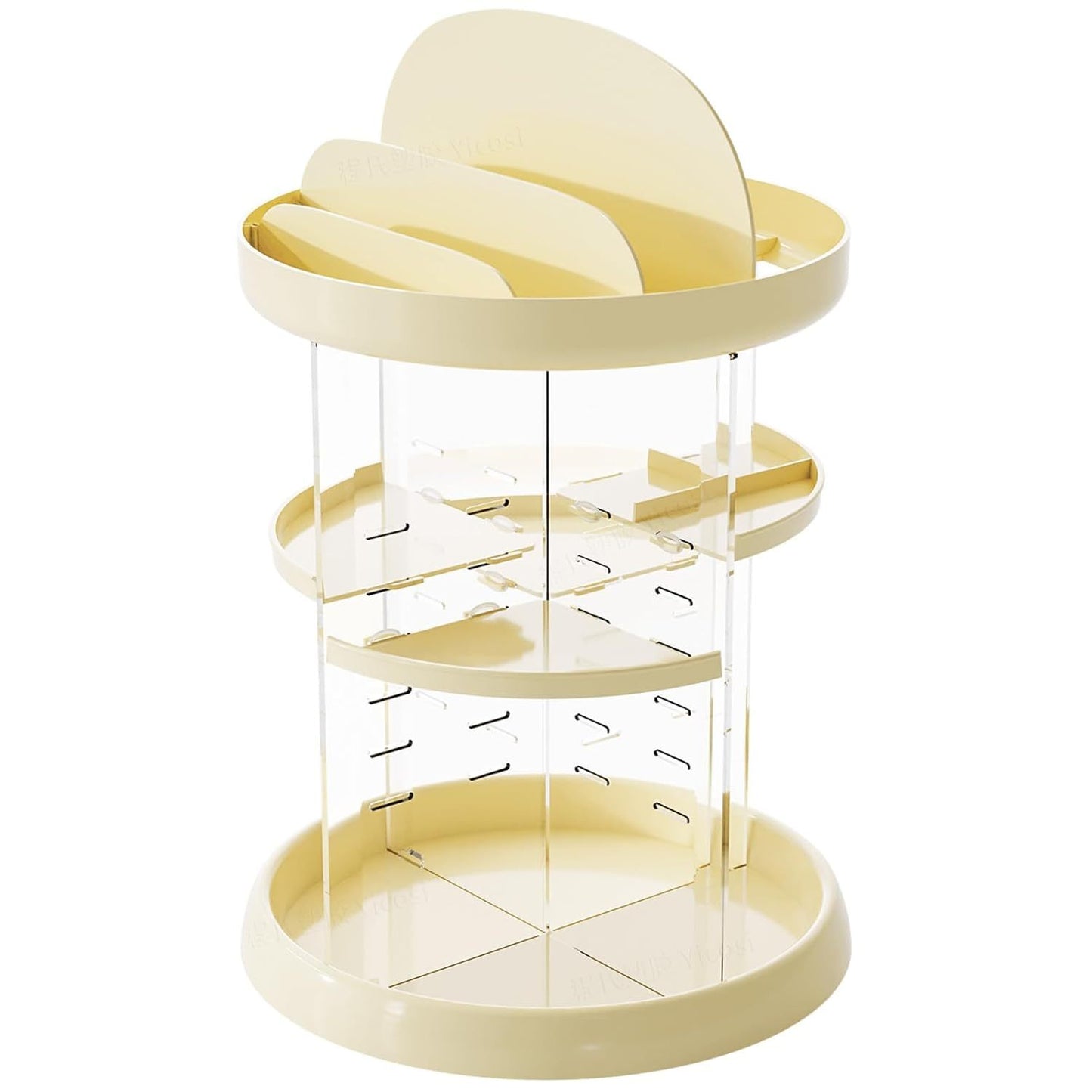 360 Rotating Skincare or Makeup Organizer For Vanity Storage Adjustable Spinning Beauty And Skincare Organizer,Clear Acrylic Carousel Cosmetic Display Cases,Bathroom Counter Lazy Susan Skin Care Holder