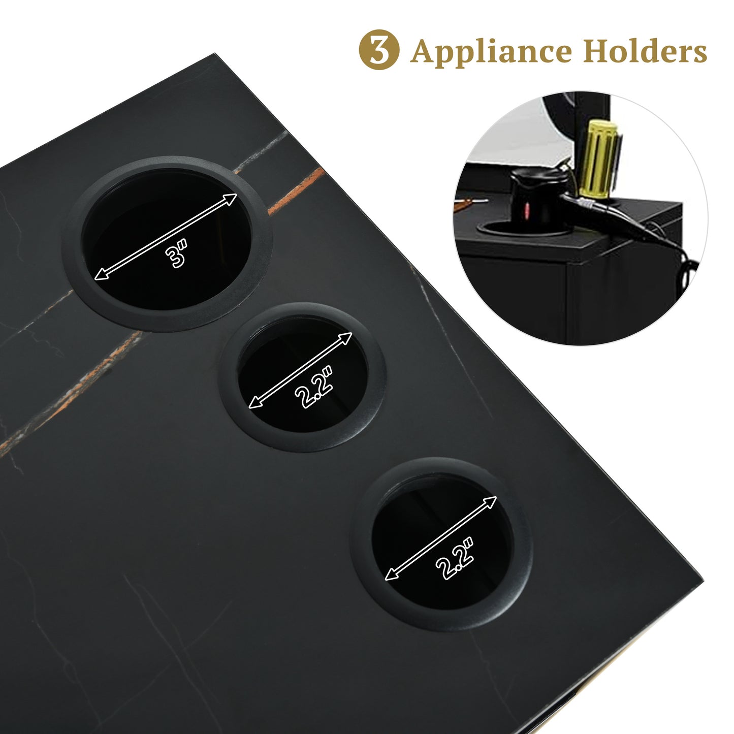 Gold & Black Metal Beauty Spa Equipment