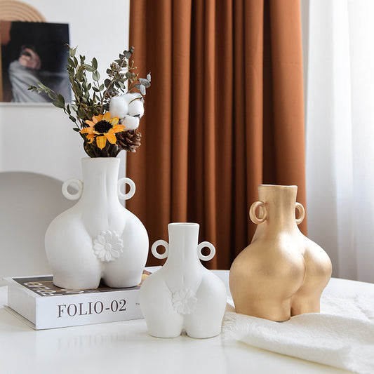 Nordic Human Body Ceramics Vases Beauty Room Decoration