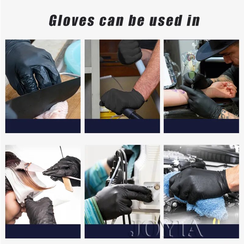 Disposable Gloves Black 100 50 20 pcs Latex Free Powder Free Glove Small Medium Large S M L Nitrile Vinyl Synthetic No Box