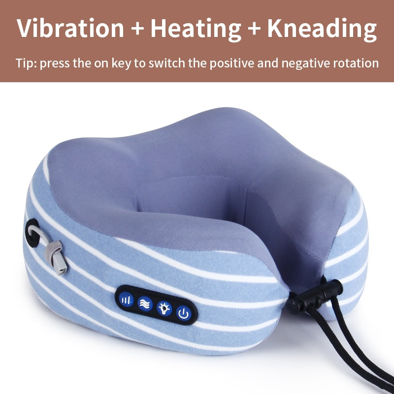Electric Neck Massager U shaped Pillow Multifunctional Portable Shoulder Cervical Massager Outdoor Home Car Relaxing Massage
