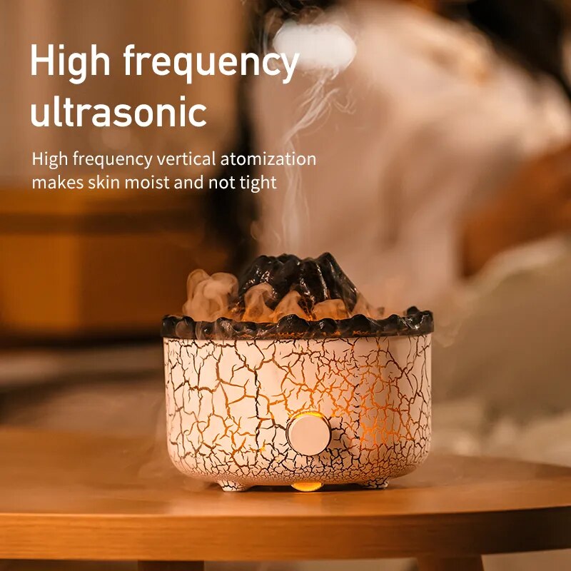 Air Humidifier Volcano Aromatherapy Humidifiers Diffusers with Light Essential Oils Fragrance Diffuser for Bedroom Office