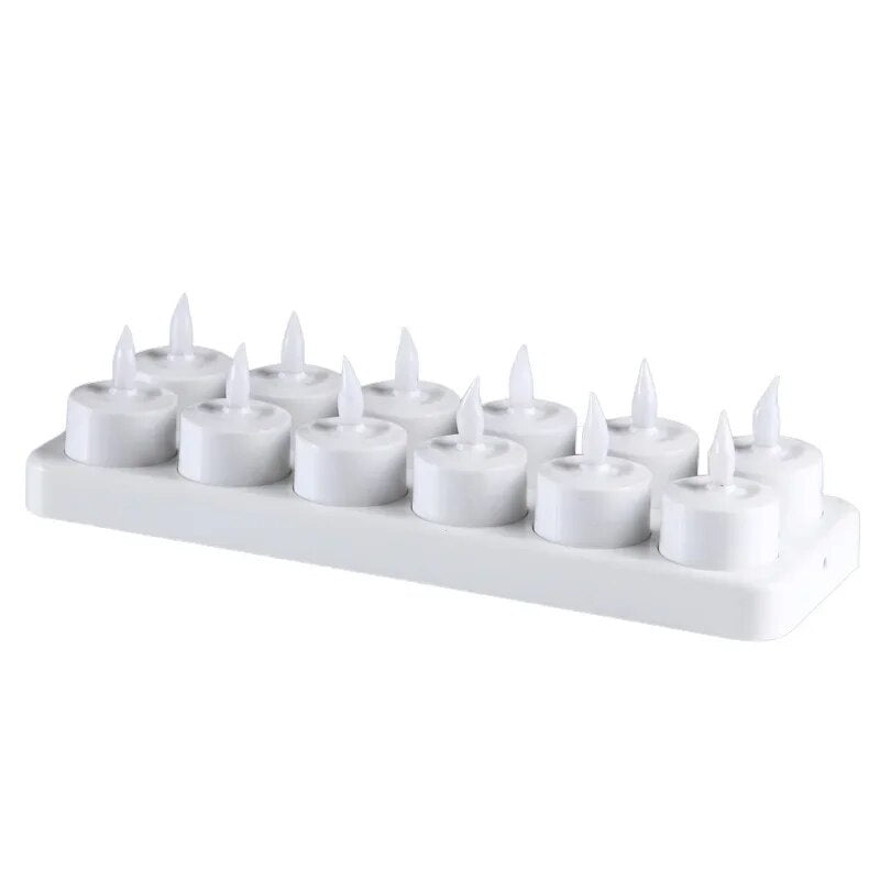 12pcs Rechargeable Led Candle Flameless TeaLight Electric Candle