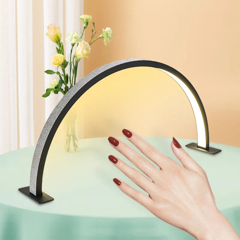 Custom Logo Beauty Salon LED Light  Half-Moon Nail Lamp For Eyelash Extension Eyebrow   Lash Light   Arch Shape Manicure Light